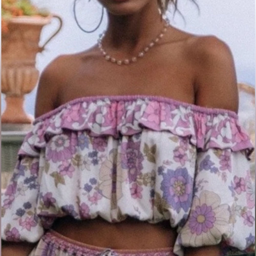 Spell Buttercup Crop Top in Meadow Sz M Gently Used Condition